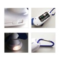 Hand fan with LED light carabiner